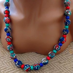 SALE: Vibrant Beaded Costume Jewelry Necklace